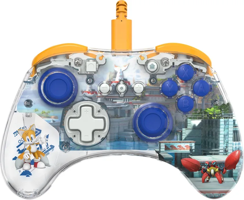 REALMz Bedrade Controller - LED - Tails Seaside Hill Zone - Nintendo Switch de PDP, Bleu – jaquette