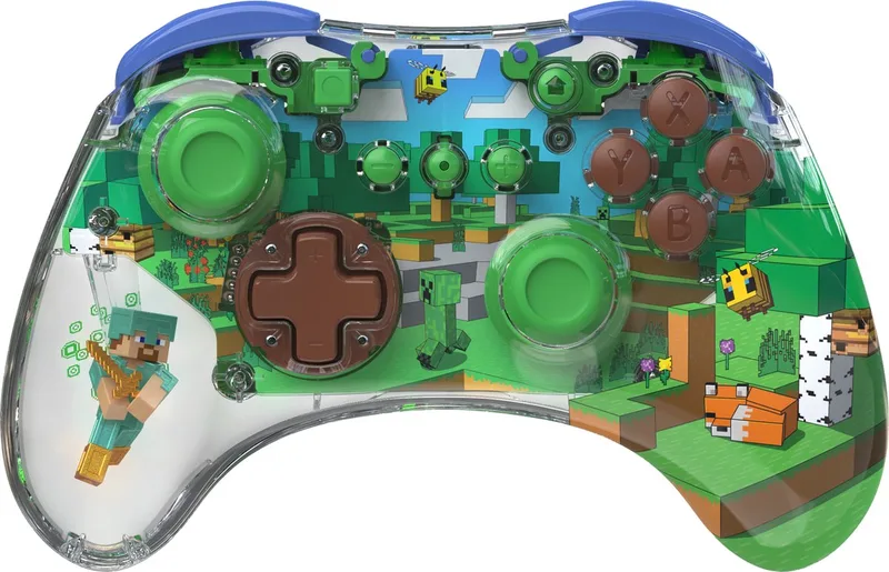 REALMz Draadloze Controller - LED - Nintendo Switch de PDP, Minecraft Forest – jaquette