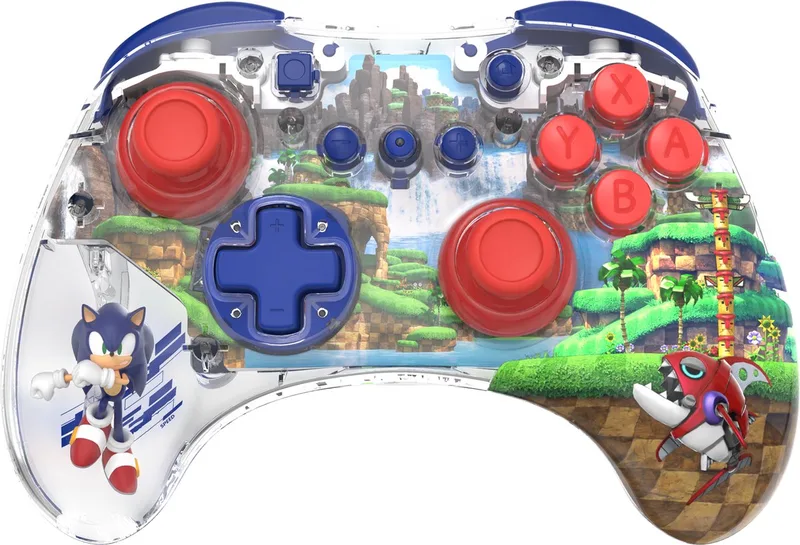 REALMz Draadloze Controller - LED-verlichting - Nintendo Switch by PDP, Sonic Green Hill Zone – cover