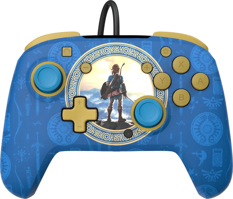 Rematch Glow - Gaming Controller - Jack - Geschikt voor Nintendo Switch van PDP, Zelda Hyrule Blue – cover