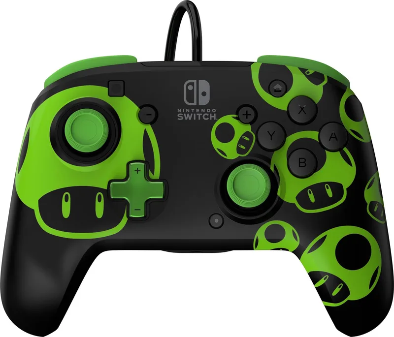 Rematch Glow - Gaming Controller - Jack - Geschikt voor Nintendo Switch - 1-Up Mushroom van PDP, 1-Up Mushroom (Glow in the Dark) – cover