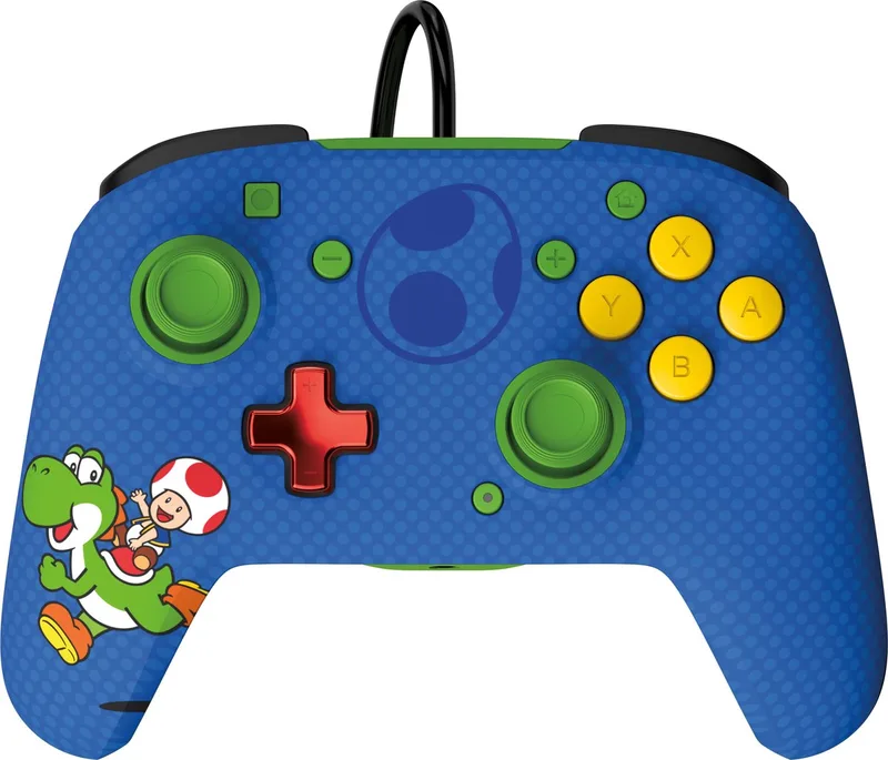Rematch Glow - Gaming Controller - Jack - Geschikt voor Nintendo Switch - Mario & Yoshi de PDP, Bleu – jaquette
