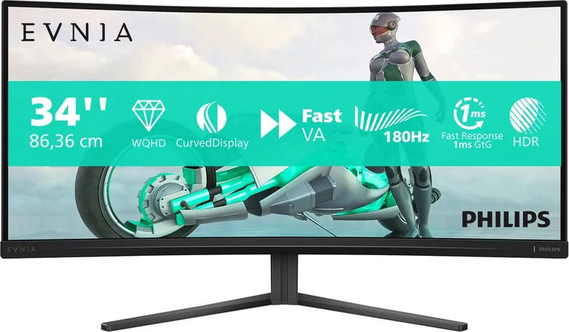 Evnia 34M2C3500L - 34 inch Ultrawide Curved QHD Gaming Monitor - 180Hz van Philips – cover