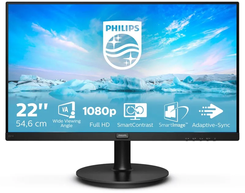 Philips 221V8A/00 Serie - Full HD LED Monitor - 21.5 inch - VA Scherm - Ingebouwde Luidsprekers van Philips, Zwart – cover