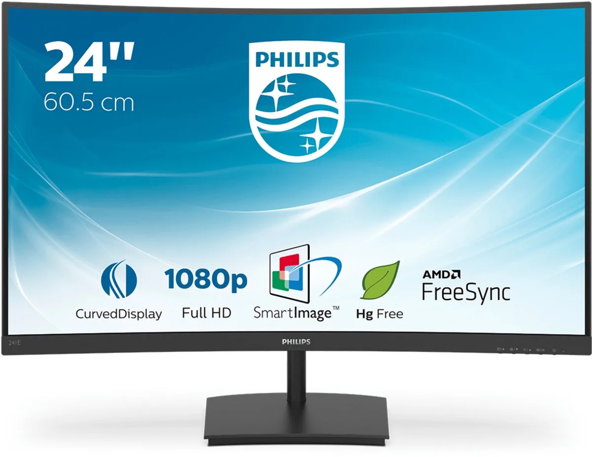 Écran Incurvé 241e1sc/00 24´´ Fhd Led 75hz de Philips – jaquette