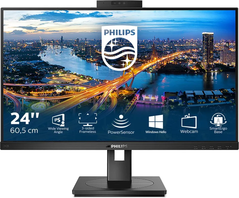 Philips 242B1H - Full HD Monitor - Powersensor - Lichtsensor - HDMI-DP-USB Hub - Verstelbaar - 24 inch van Philips – cover