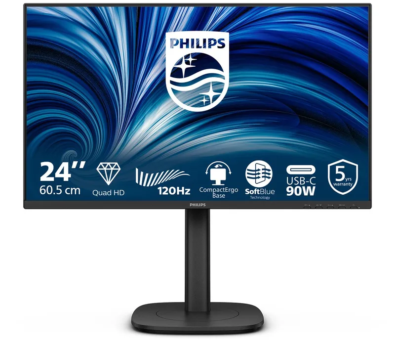 Philips 24B2U3601 - 24 inch QHD Business Monitor - USB-C 90W - RJ45 - 120Hz - 5 jaar garantie de Philips – jaquette