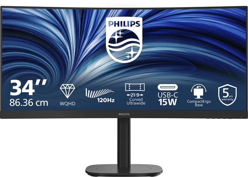 Philips 34B2N3500C - 34 inch Ultrawide Curved QHD Business Monitor - 120Hz - 5 jaar garantie van Philips – cover