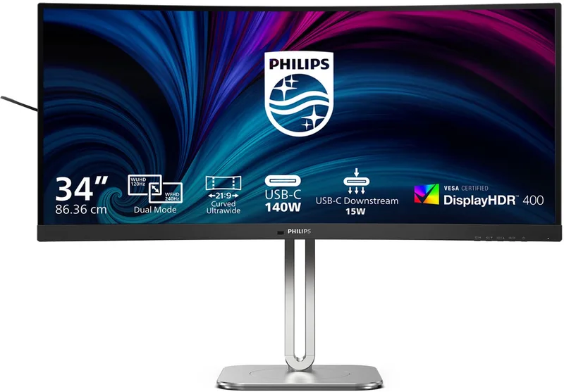 Philips 34B2U5900C - 34 inch Ultrawide 5K2K Business Monitor - USB-C 140W - RJ45 - Dual Mode - 120Hz tot 240hz - 5 jaar garantie de Philips – jaquette