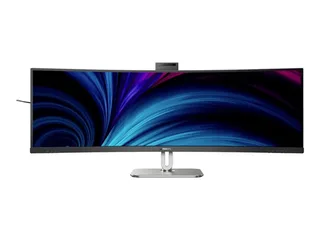 Philips 49B2U5900CH - 49 inch Ultrawide Curved Dual QHD Business Monitor - USB-C 100W - RJ45 - Webcam - 120Hz - 5 jaar garantie de Philips – jaquette 2 sur 2