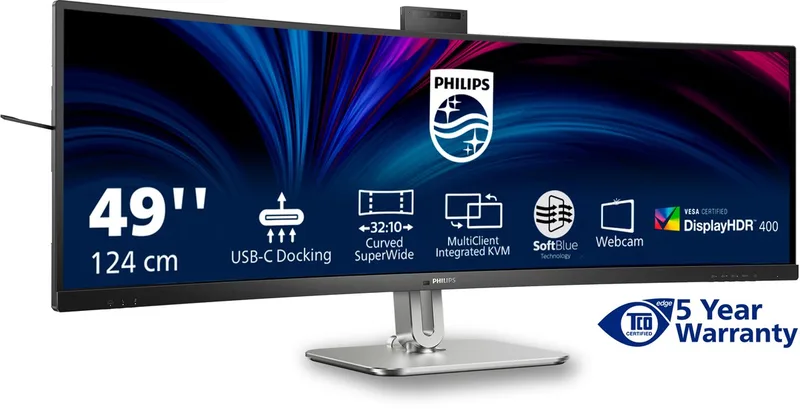 Philips 49B2U6900CH - Ultrawide QHD Curved Monitor - USB-C 100w - RJ45 - KVM switch - HDR400 - Webcam - 5jr Garantie - 49 inch van Philips – cover