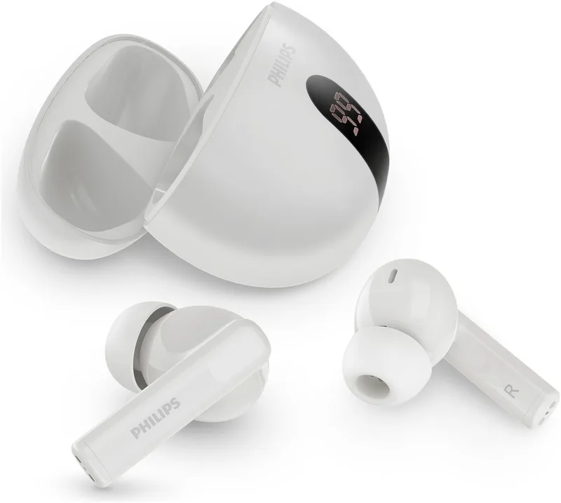 TAT 2520 wireless In-Ear-Kopfhörer (Adaptive Noise-Cancelling, Freisprechfunktion, Multi-Point-Verbindung, Rauschunterdrückung, Sprachsteuerung, kompatibel mit Siri, Google Assistant, Siri, Bluetooth) by Philips, White – cover