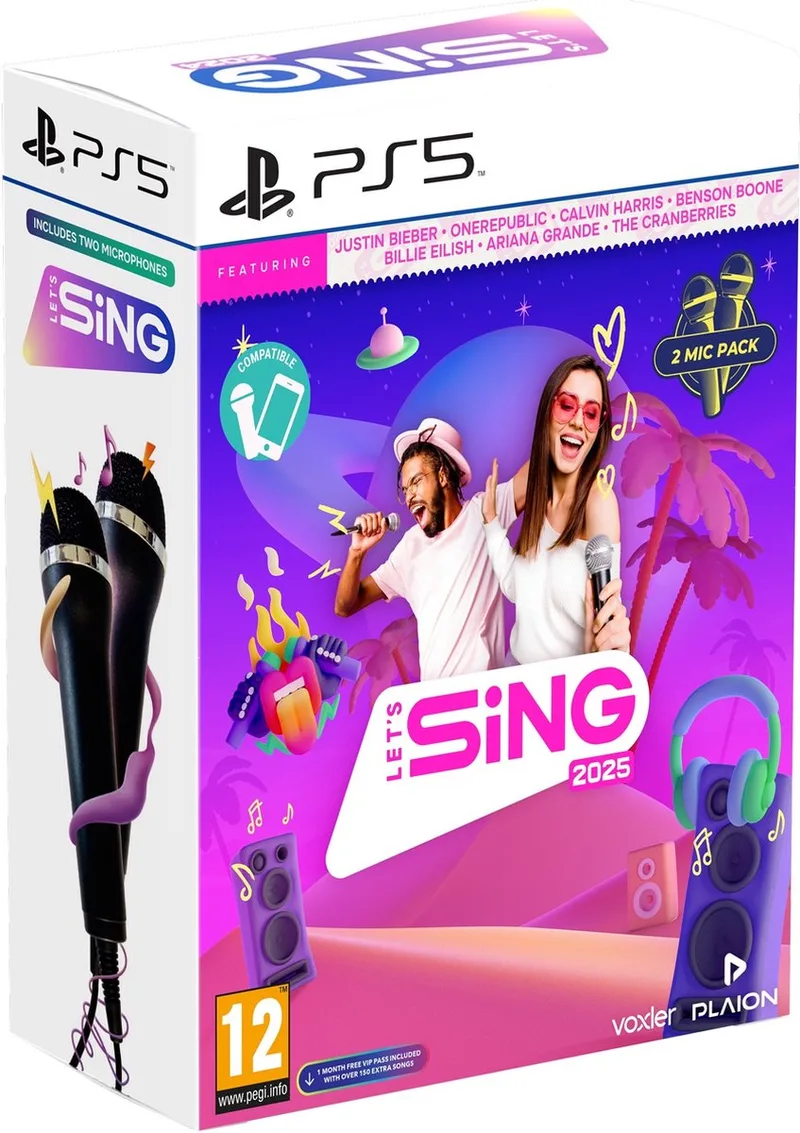 Let's Sing 2025 + 2 Microfoons - International Edition by Plaion, PS5 – cover