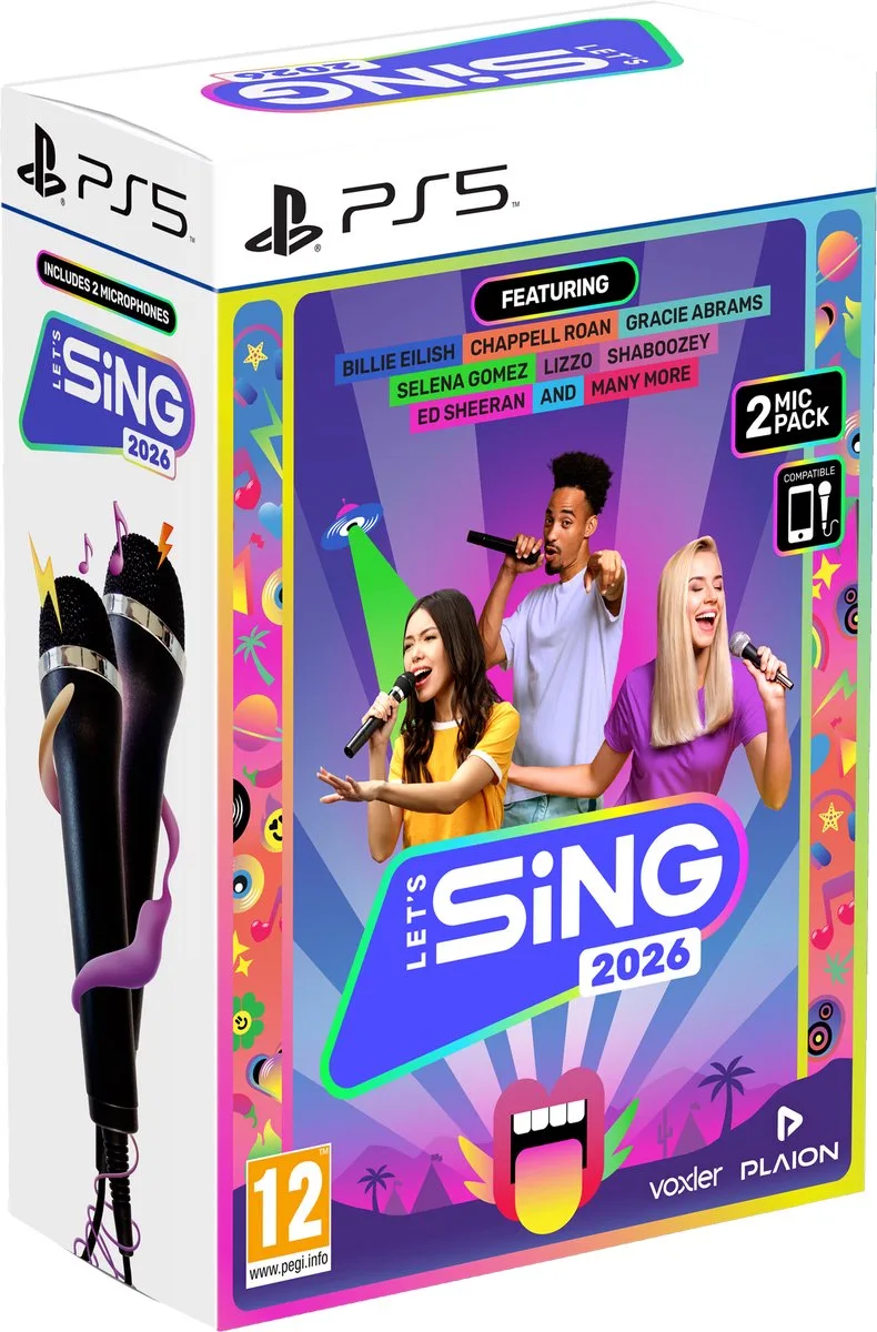 Let's Sing 2026 + 2 Microphones International Edition by Plaion, PS5 – cover