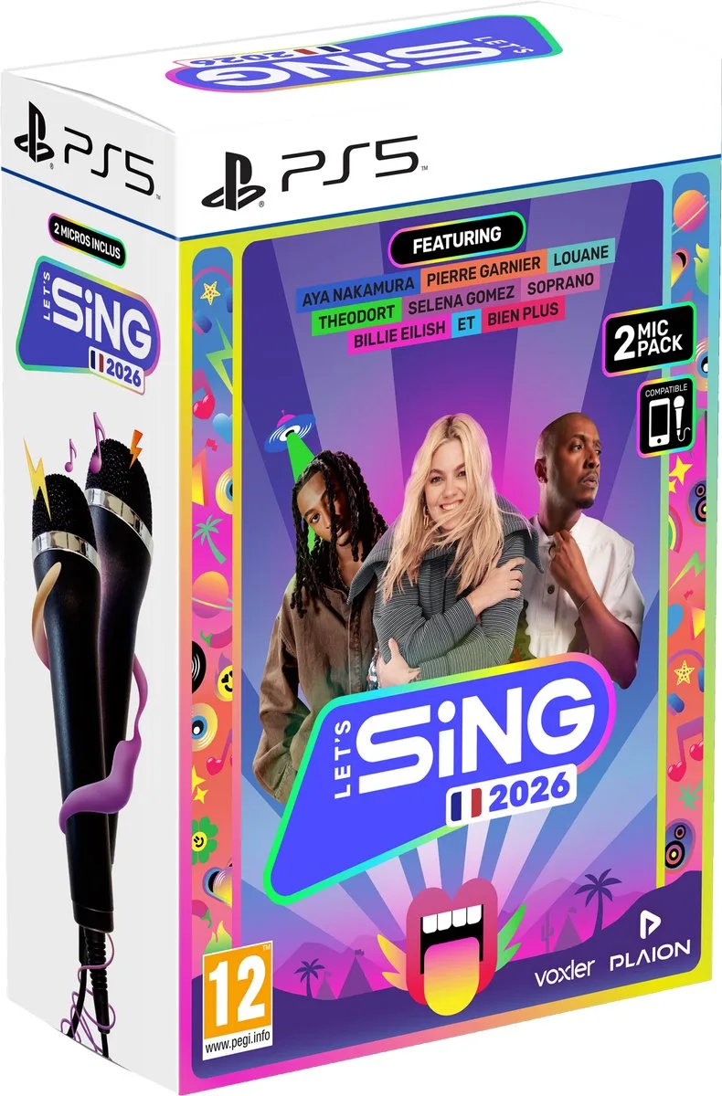 Let's Sing 2026 + 2 Microphones Version Française by Plaion, PS5 – cover