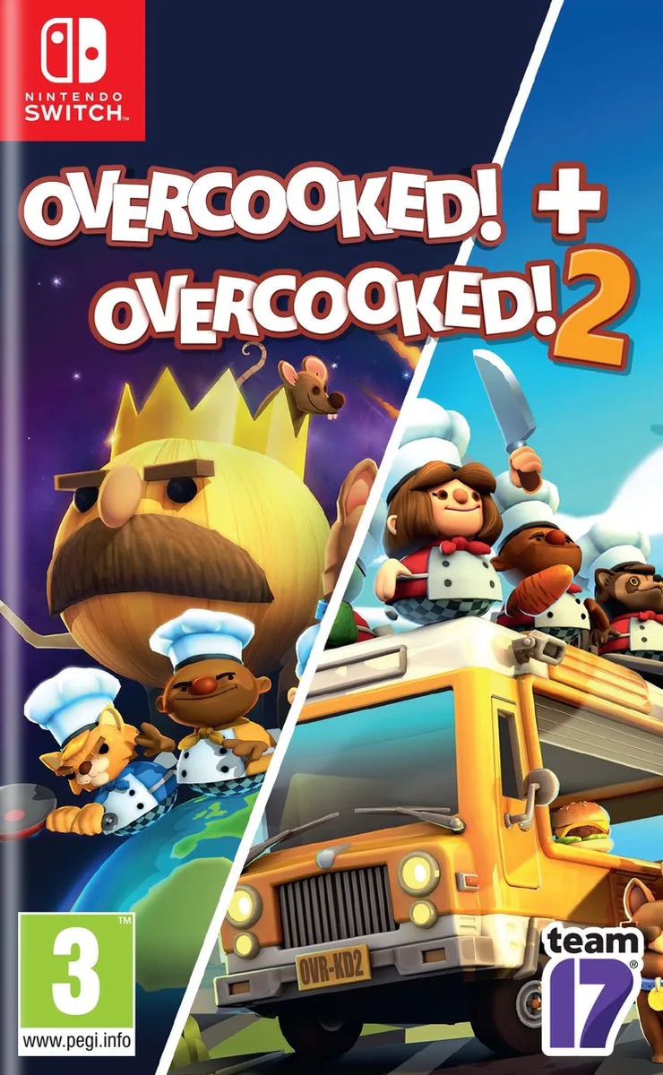 Overcooked Double Pack - Overcooked 1 & Overcooked 2 by Plaion, Nintendo Switch – cover