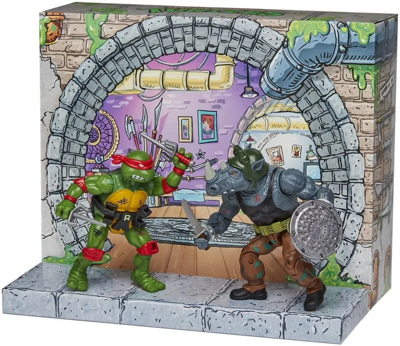 Teenage Mutant Ninja Turtles: Remastered Action Figure - Raphael vs. Rocksteady van Playmates Toys – cover