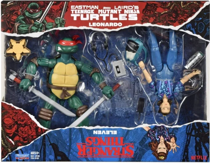 Teenage Mutant Ninja Turtles & Stranger Things Action Figure Double Pack - Leonardo & Eleven van Playmates Toys – cover