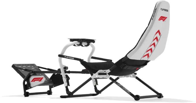 Challenge DD Racestoel - Sim Racing Cockpit - Verstelbaar - Opvouwbaar - F1 Editie van Playseat, Zwart, Wit – cover