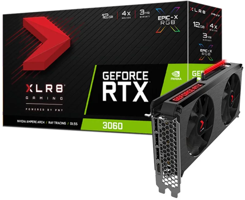 RTX 3060 XLR8 Gaming REVEL EPIC-X RGB-editie grafische kaart - 12 GB van PNY, Zwart – cover