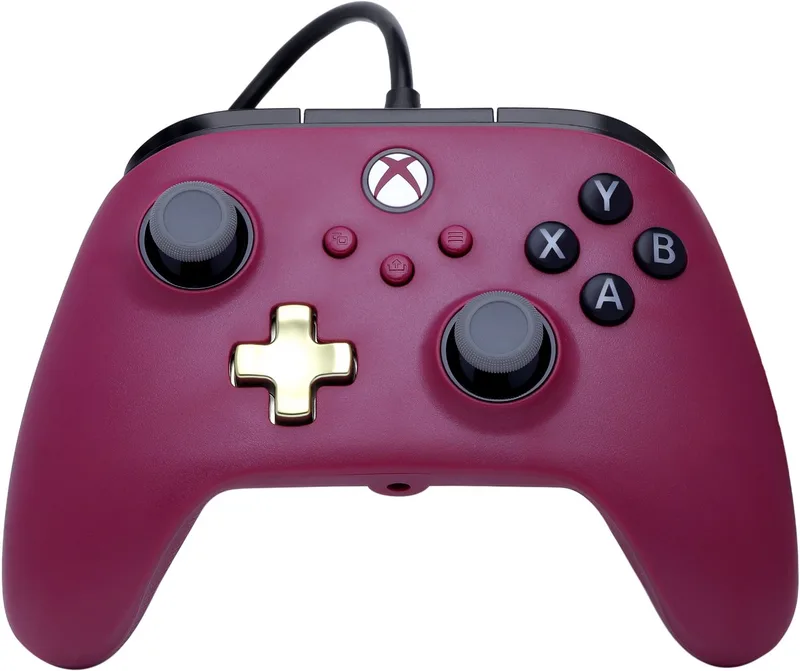 Advantage Bedrade Controller - Xbox Series X | S - Ruby Wine - 3m USB-kabel van PowerA, Donkerrood – cover
