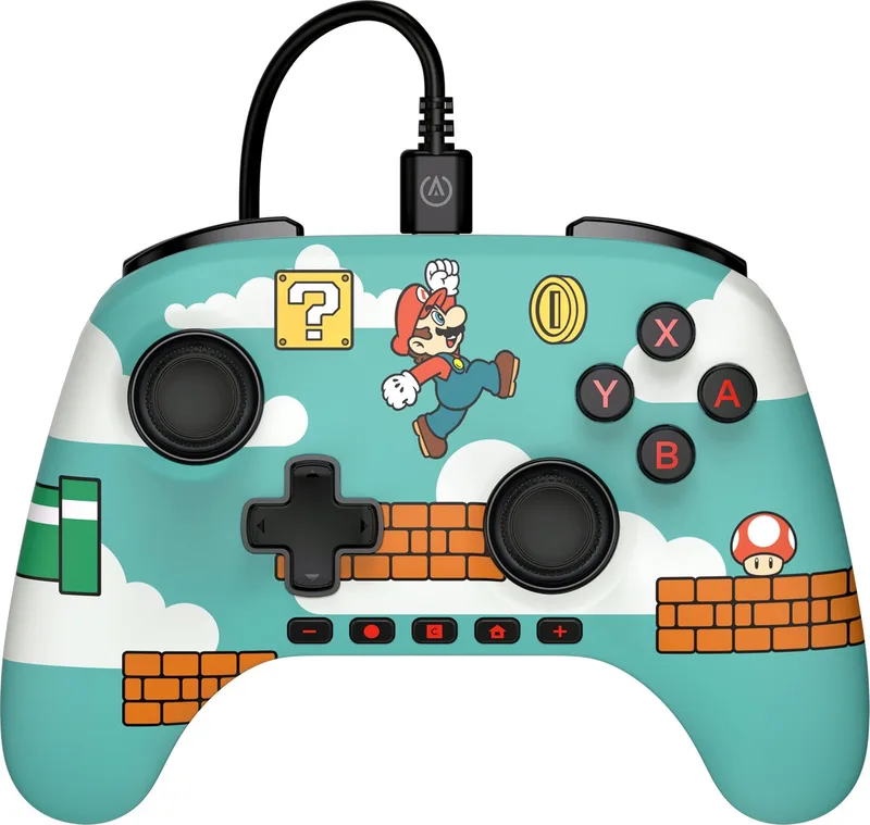 Bedrade Controller - Nintendo Swich - Mario Time - 3m USB-kabel van PowerA, Blauw – cover