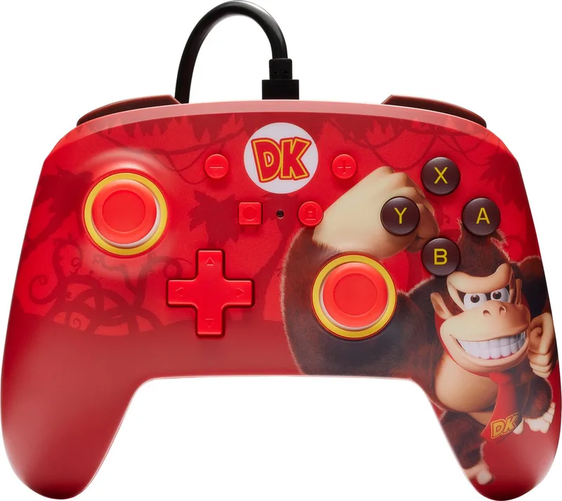Bedrade Controller - Nintendo Switch - Donkey Kong Flex - 3m USB-kabel by PowerA, Red – cover