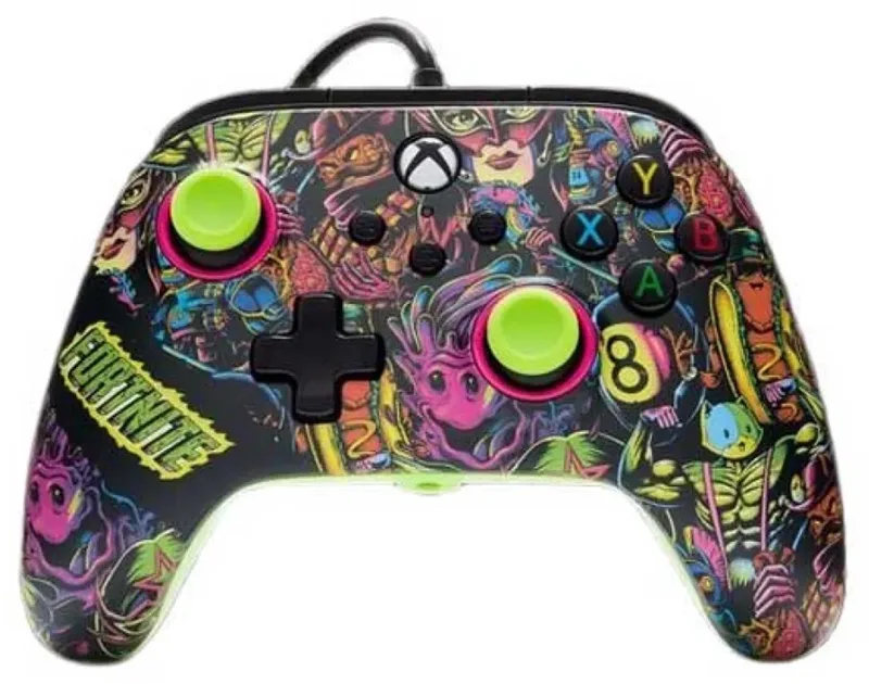 Bedrade Controller - Xbox Series X | S - Fortnite Glow - 3m USB-kabel van PowerA, Groen – cover