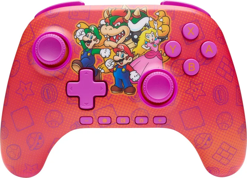 Draadloze Controller - Nintendo Switch - Mario & Friends de PowerA, Rouge – jaquette
