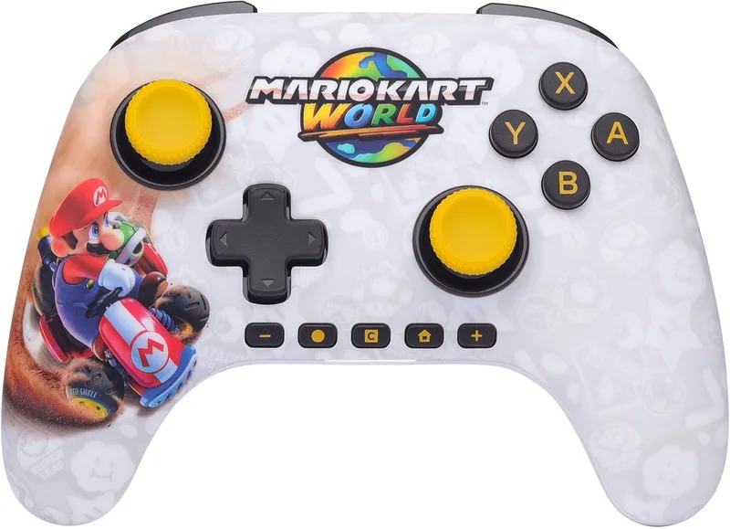 Draadloze Controller - Nintendo Switch - Mario Kart World de PowerA, Blanc – jaquette