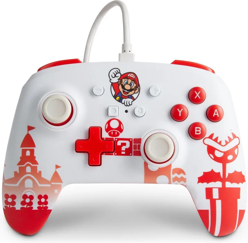 Enhanced Controller - Mario - Geschikt voor Nintendo Switch by PowerA, Mario Wit – cover