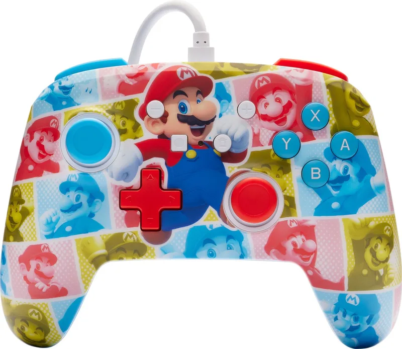 Geavanceerde Bedrade Controller voor Nintendo Switch - Mario Hero de PowerA, Multicolore – jaquette
