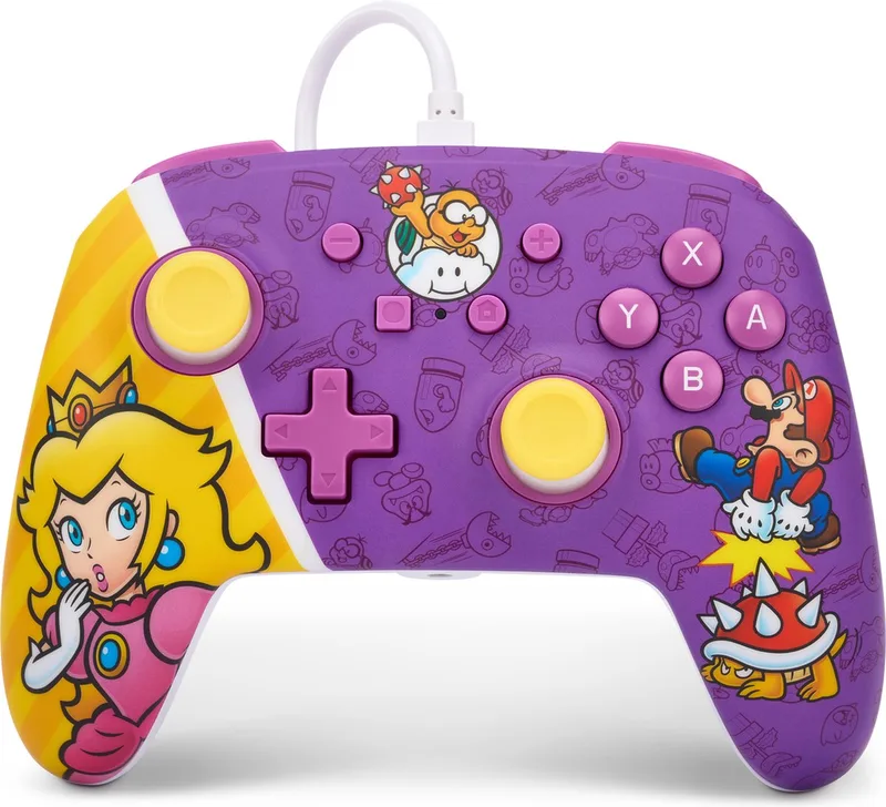 Geavanceerde bedrade controller voor Nintendo Switch - Paars by PowerA, Princess Peach Battle – cover