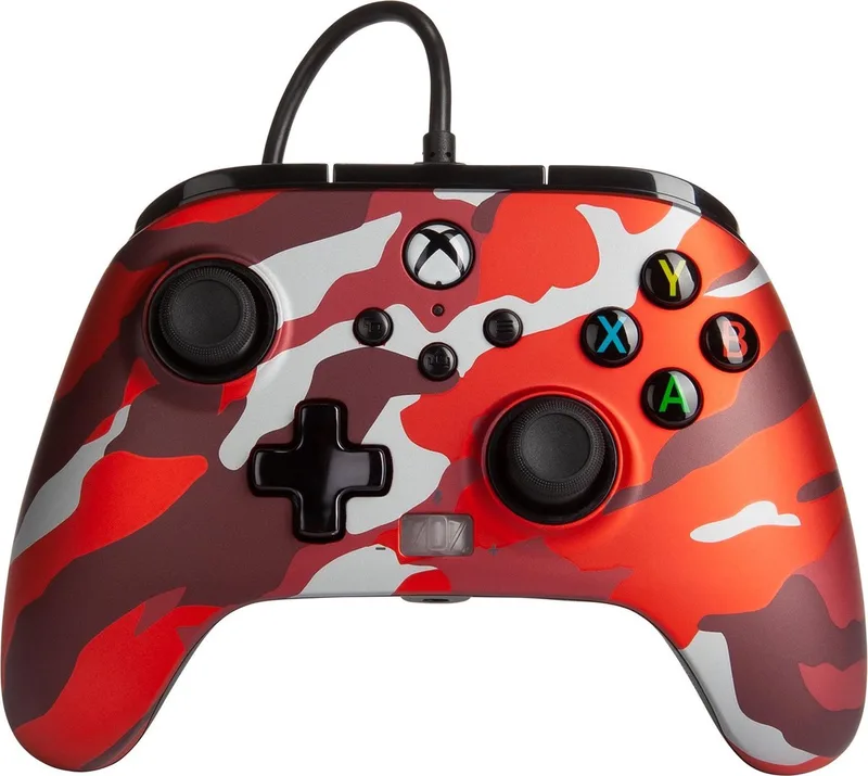 Geavanceerde Bedrade Controller - Xbox Series X + S & Xbox One - Metallic van PowerA, Rood Camo – cover