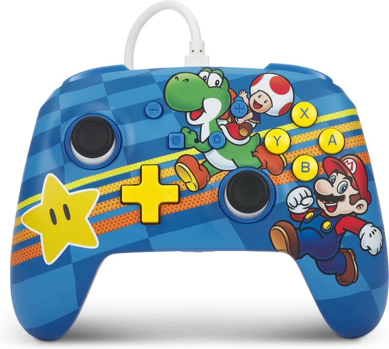 Geavanceerde Bedrade Nintendo Switch Controller - Mushroom Kingdom Friends - Super Mario by PowerA, Multicolour – cover