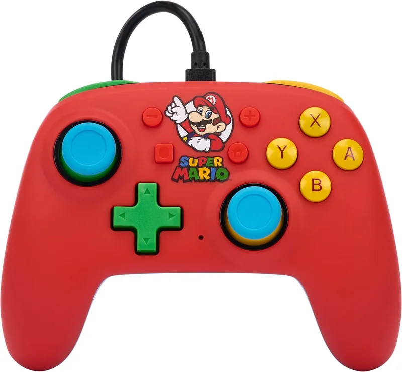 Nano bedrade controller voor Nintendo Switch - Mario Medley de PowerA, Rouge, Bleu – jaquette