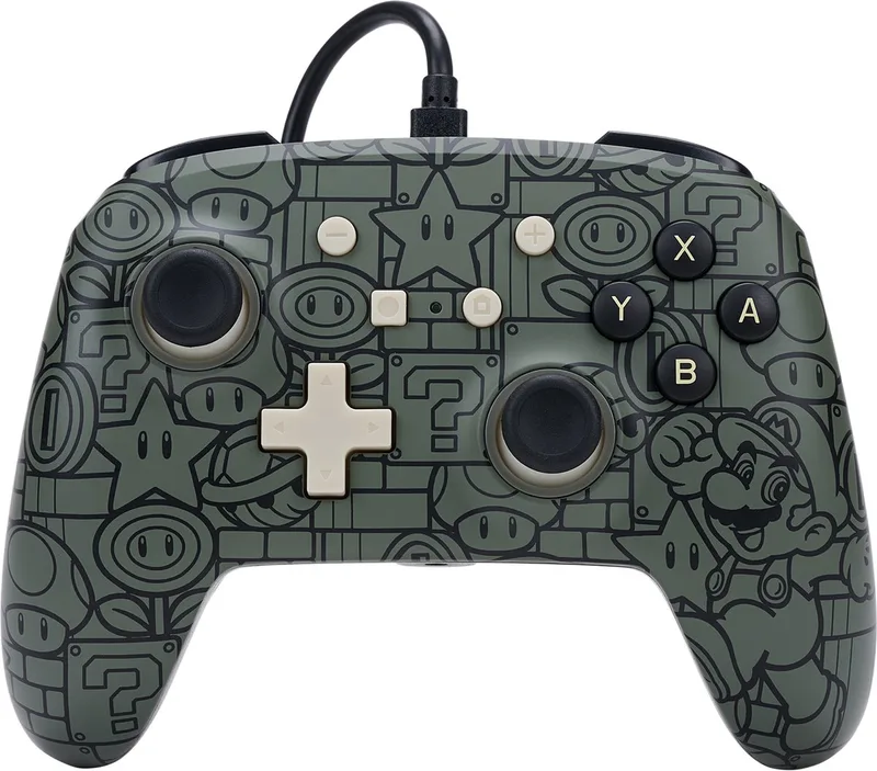 Wired Controller - Power Up Mario (geschikt voor Nintendo Switch) by PowerA, Black, Grey – cover
