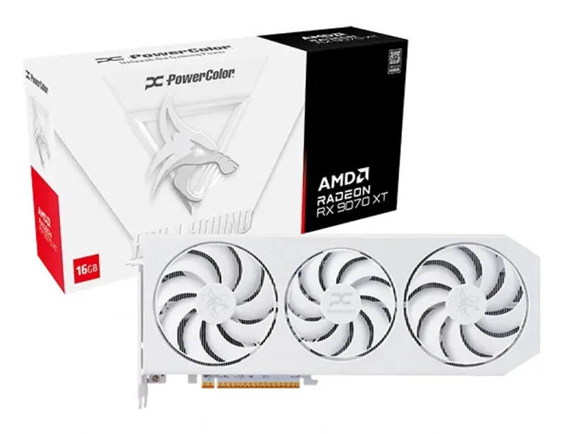 Hellhound Spectral White AMD Radeon RX 9070 XT - Videokaart de PowerColor – jaquette