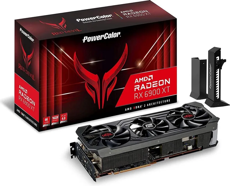 Raudona Devil AXRX 6900XT 16GBD6-3DHE/OC graphics card AMD Radeon RX 6900 XT 16 GB GDDR6 van PowerColor, Rood – cover