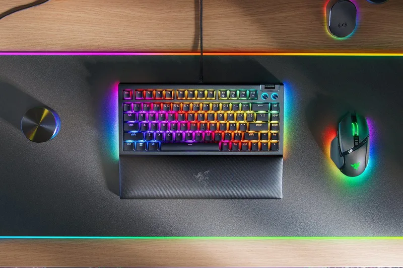 BlackWidow V4 75% Mechanical Gaming Toetsenbord – Bedraad – Hot‑Swappable – RGB – Polssteun – QWERTY (ISO) van Razer, Zwart, US – cover