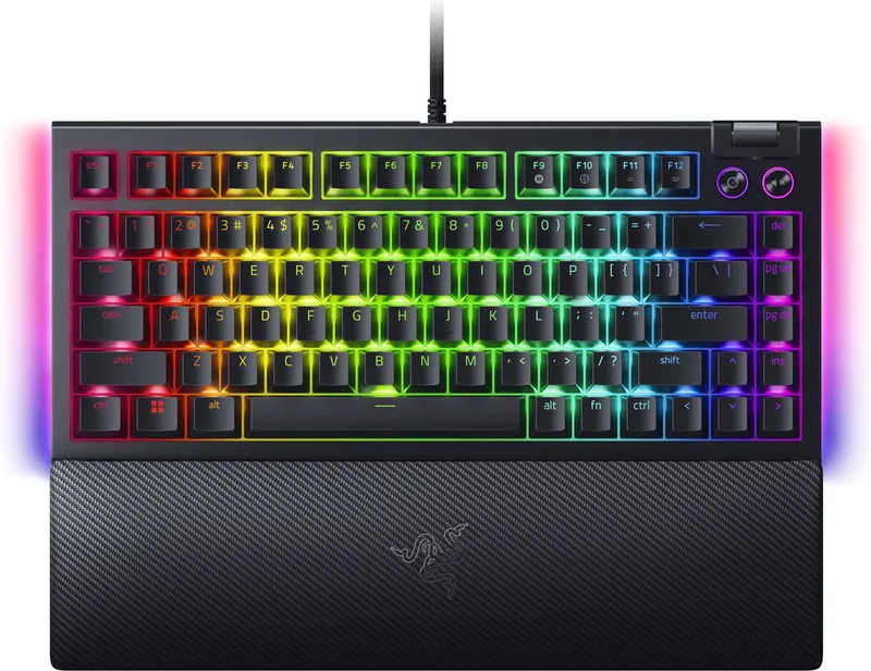 BlackWidow V4 75% - Mechanisch Gaming Toetsenbord - Orange Switch - RGB - Qwerty van Razer, Zwart, US – cover