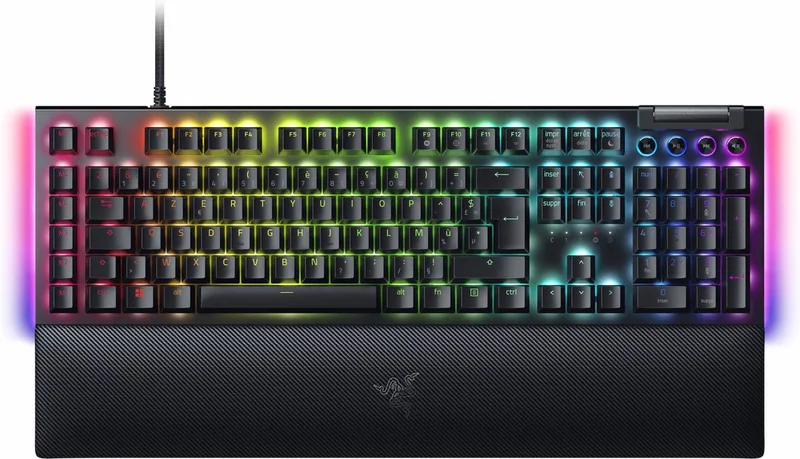 BlackWidow V4 - Mechanisch Gaming Toetsenbord - Green Switch - RGB - 6 Macrotoetsen van Razer, Zwart, FR – cover