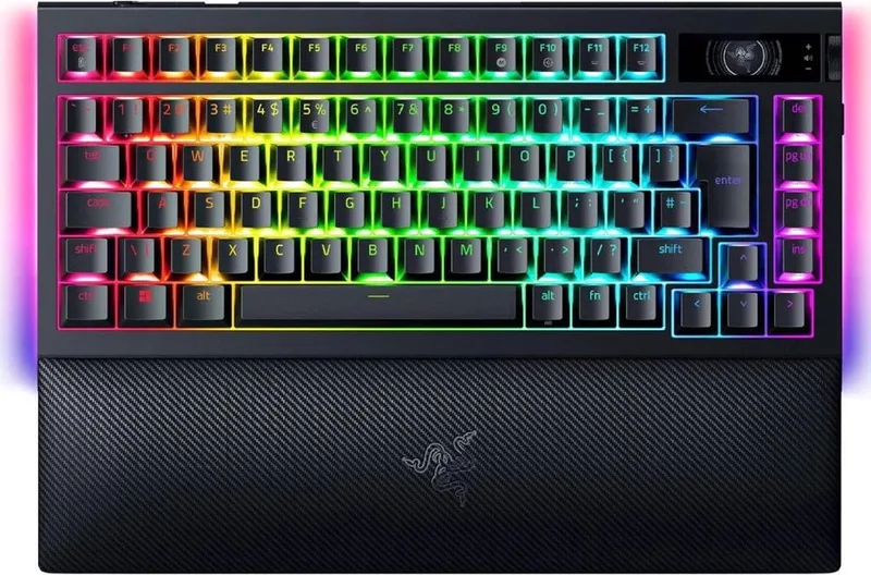 BlackWidow V4 Pro 75% - Draadloos Gaming Toetsenbord - Mechanisch Orange Switch - Qwerty ISO de Razer, Noir, US – jaquette