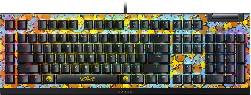 BlackWidow V4 X - Mechanisch Gaming Toetsenbord - Green Switch - RGB - Macrotoetsen - Qwerty - Edition by Razer, Pokémon Kanto Starters, US – cover
