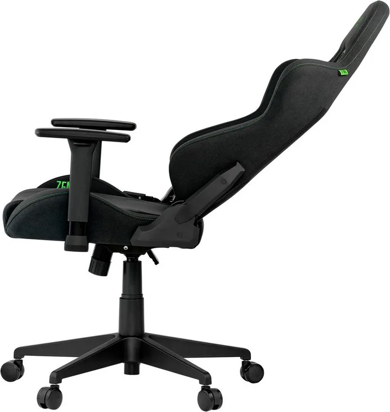Gaming-Stuhl Tarok Essentials X Cloth by Zen, atmungsaktiver Stoffbezug, Lendenkissen und Kopfkissen, bis 130kg by Razer, Green, Black – cover 4 of 5