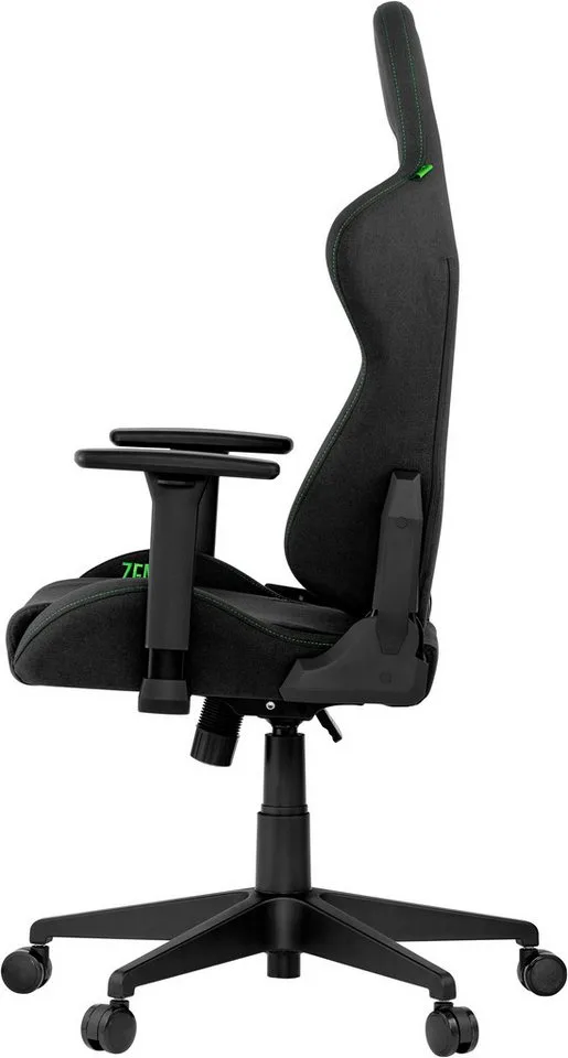 Gaming-Stuhl Tarok Essentials X Cloth by Zen, atmungsaktiver Stoffbezug, Lendenkissen und Kopfkissen, bis 130kg by Razer, Green, Black – cover 3 of 5