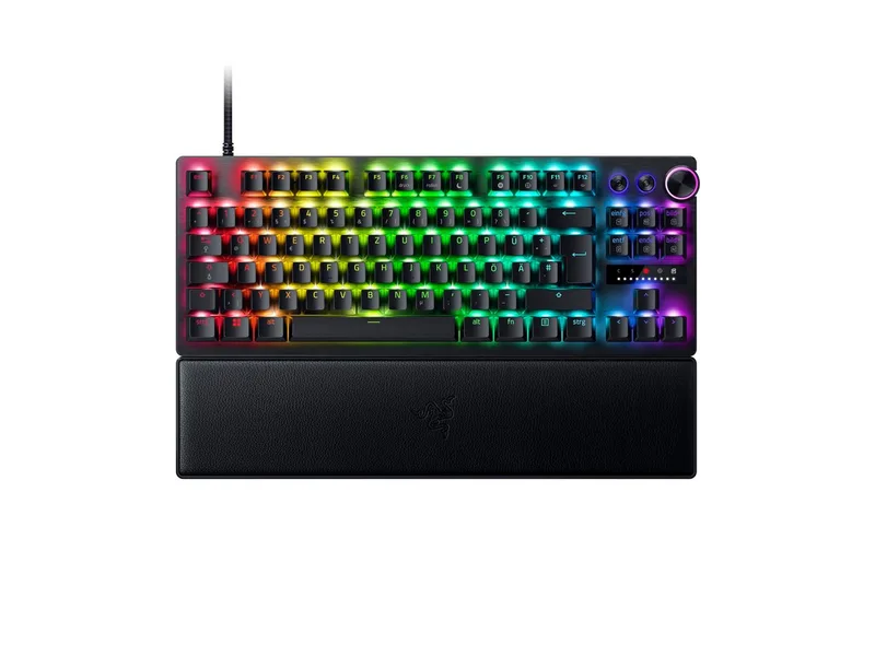Huntsman V3 Pro Tenkeyless Tastatur (Analoge Schalter, Razer Chroma RGB, TKL Design) de Razer, Noir – jaquette