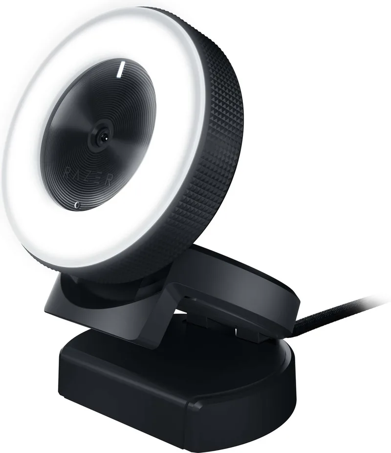 Kiyo - USB Webcam - voor Streaming - Ingebouwde Ringlamp - 1080p HD-video - Zwart by Razer, Black, White – cover