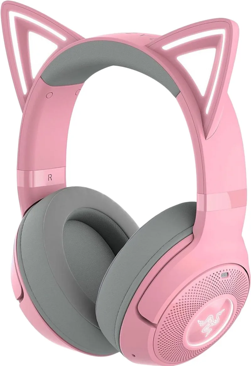 Kraken Kitty V2 BT - Draadloze Gaming Headset - RGB Verlichting - Quartz Edition - Różowe de Razer, Rose – jaquette
