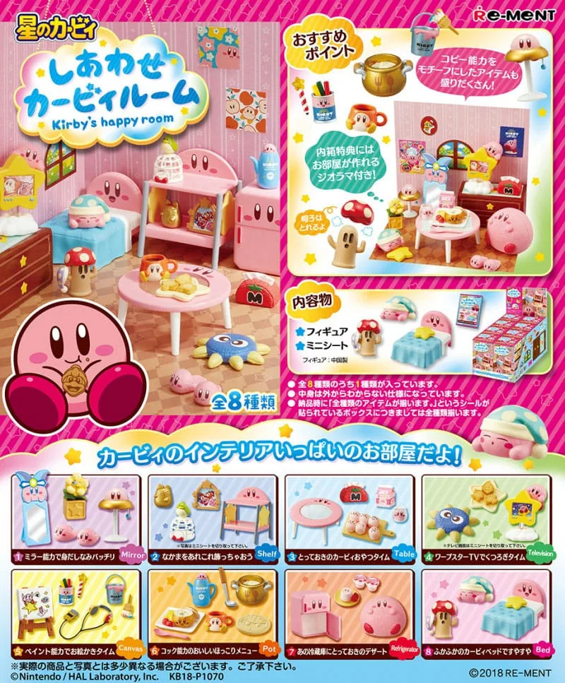 Kirby Mini Figures - Happy Room Collection Blind Box (Complete Set 8 Figuren) by Re-Ment – cover